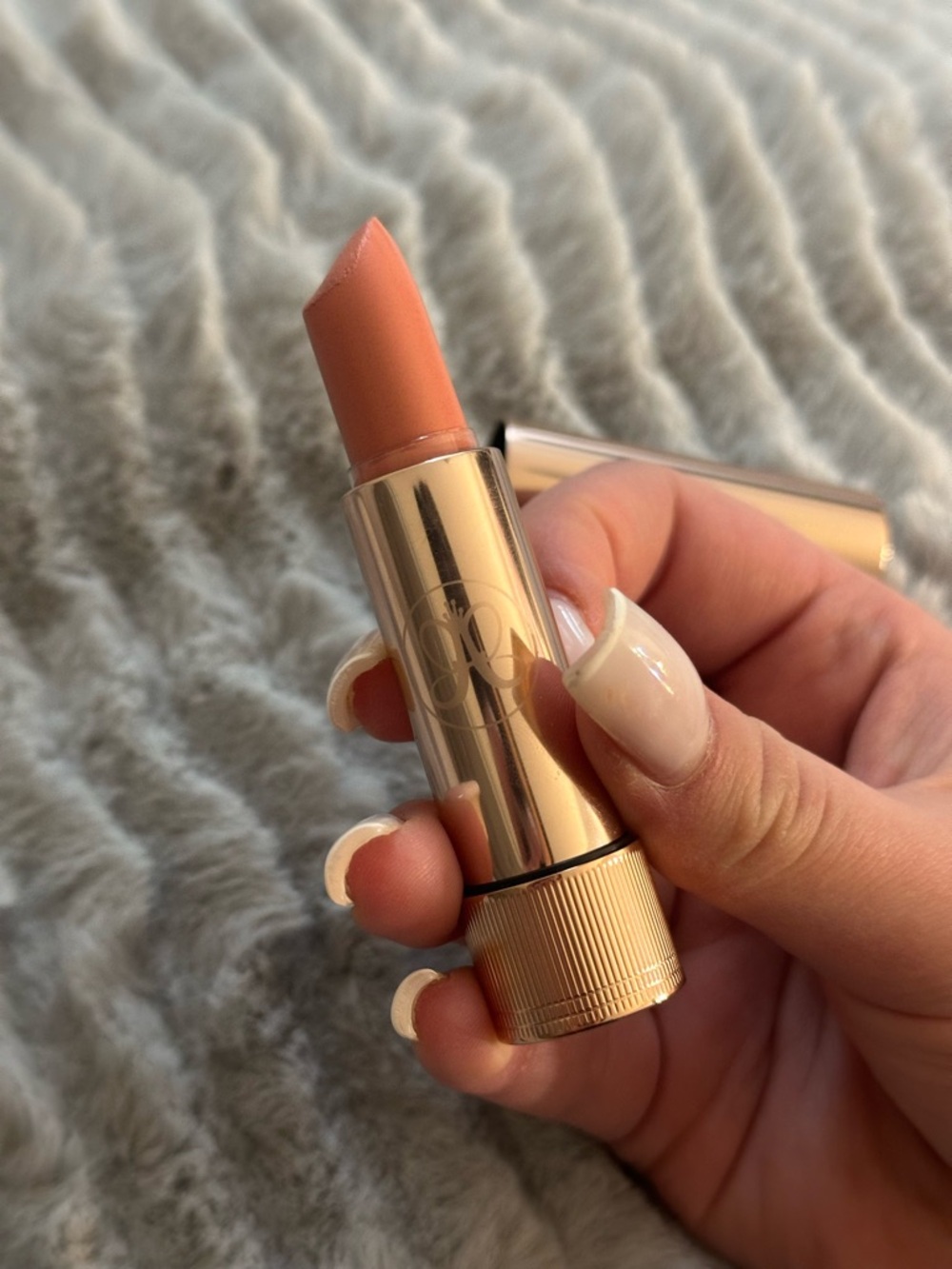 Anastasia Beverly Hills Peachy Nude Lipstick in Gold Case